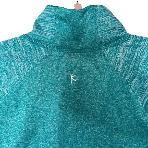 DANSKIN NOW Green Semi Fitted 1/4 Zip Performance Dri More Pullover with M - Picture 3 of 5